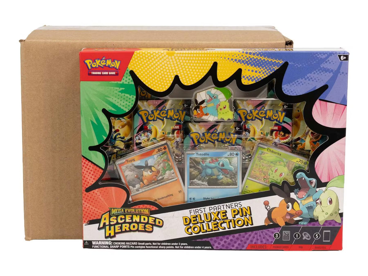 Pokemon Ascended Heroes First Partners Deluxe Pin Collection 6 Box Case