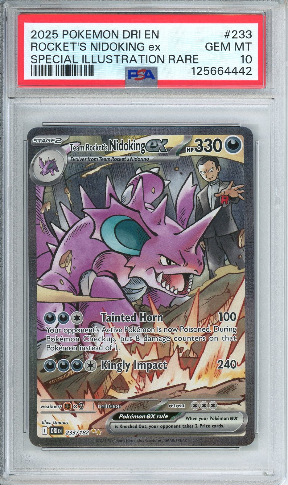 Team Rocket's Nidoking ex (Destined Rivals 233/182) SIR GEM MINT PSA 10