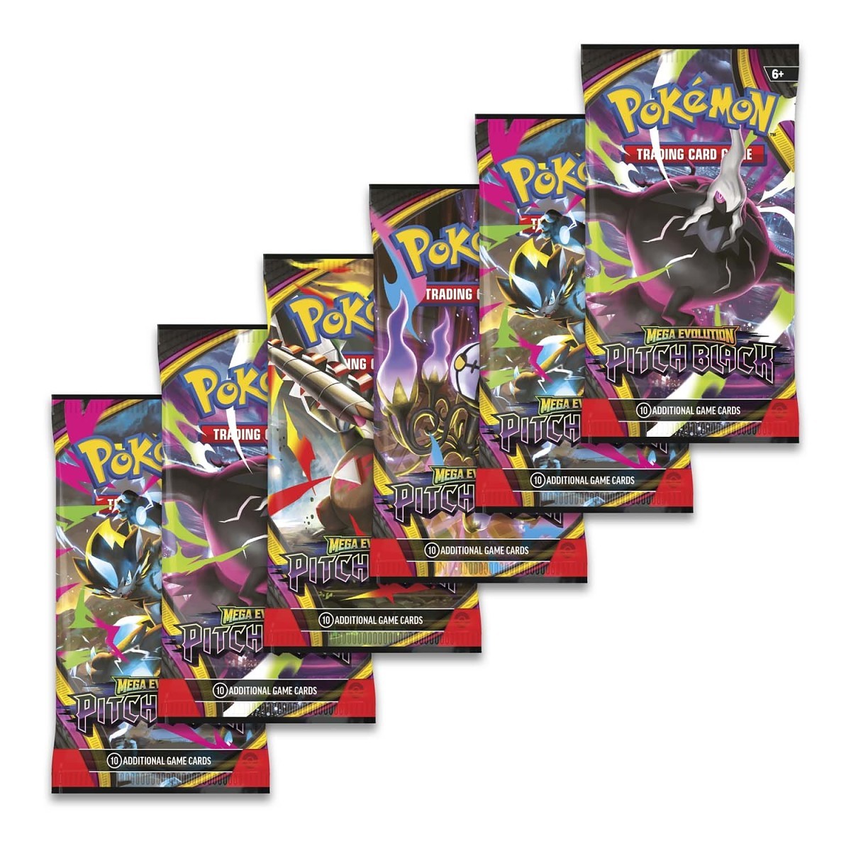 (Pre-Order) Pokémon TCG: Mega Evolution-Pitch Black Booster Bundle (6 Packs)