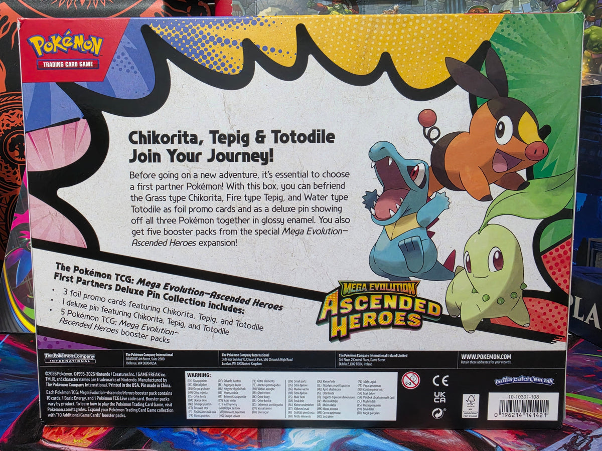 Pokémon TCG: Mega Evolution-Ascended Heroes Deluxe First Partners Deluxe Pin Collection